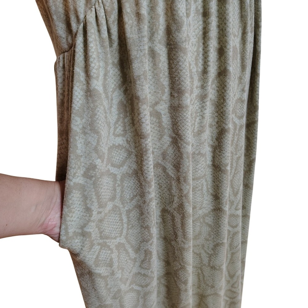 Sleeveless Taupe Snake-Print Maxi Dress - Picture 5 of 9